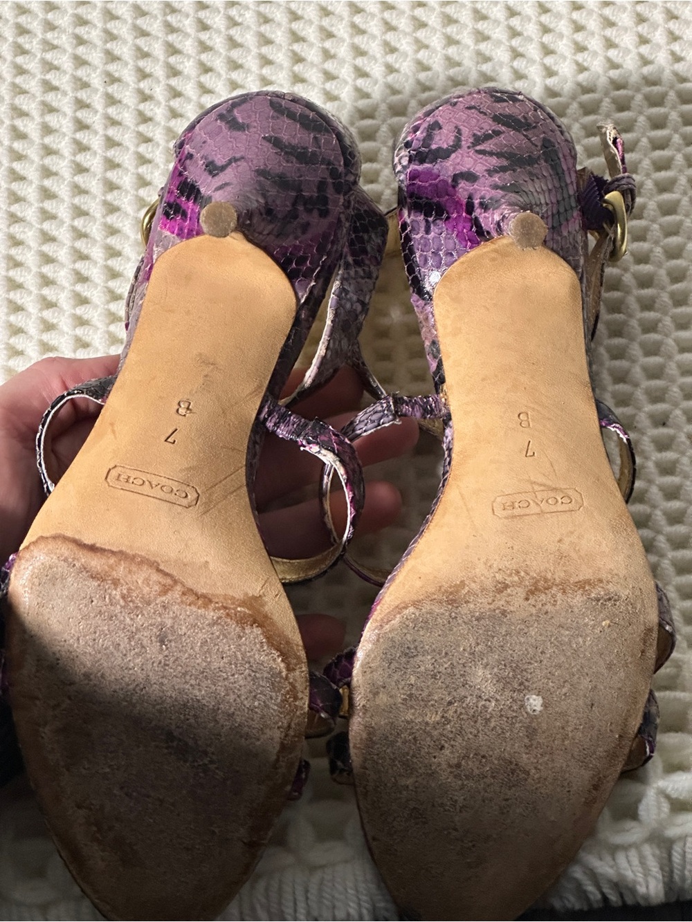 Coach Hayden Python-Print Strappy Heels - Picture 6 of 6